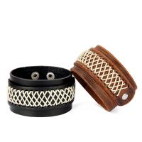 Cowhide Bracelet, with Zinc Alloy, silver color plated, Double Layer & durable & Unisex 40mm Approx 9 Inch 