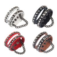Cowhide Bracelet, with Zinc Alloy, plated, durable & Unisex 38mm Approx 9 Inch 