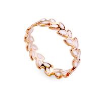 Enamel Zinc Alloy Finger Ring, Wheat, rose gold color plated & for woman, 5mm 