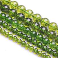 Peridot Beads, Crackle Quartz, with Clear Quartz, Round, natural, Natural, olive green Approx 15.7 Inch 