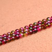 Natürlicher Turmalin Perlen, rund, verschiedene Größen vorhanden, rosakarmin, Länge:ca. 15.7 ZollInch, verkauft von Strang