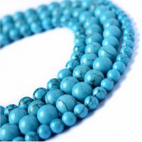 Synthetic Turquoise Beads, Round, natural blue Approx 15.7 Inch 