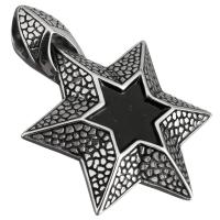 Stainless Steel Star Pendant, Hexagram, blacken Approx 