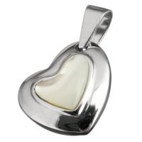 Resin Stainless Steel Pendant, with Resin, Heart, original color Approx 