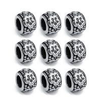 Stainless Steel Large Hole Beads, Rondelle, blacken, original color Approx 5mm 