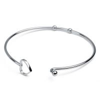 Stainless Steel Bangle, Heart, for woman, original color Inner Approx 60mm Approx 7 Inch 