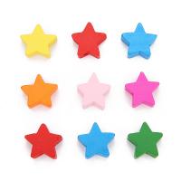 Dyed Wood Beads, Star, mixed colors, 15mm Approx 2mm 