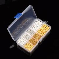 Eisen Perlen, mit Kunststoff Kasten, plattiert, gemischt, gemischte Farben, frei von Blei & Kadmium, 4-6mm, Bohrung:ca. 1-2mm, ca. 990PCs/Box, verkauft von Box