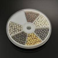 Eisen Perlen, mit Kunststoff Kasten, plattiert, keine, frei von Blei & Kadmium, 4mm, Bohrung:ca. 1mm, ca. 350PCs/Box, verkauft von Box