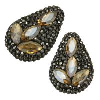 Clay Pave Beads, with Crystal, Teardrop, faceted & with rhinestone Approx 1.5mm 
