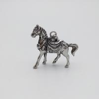 Pendentifs d'animaux en acier inoxydable , cheval, unisexe & noircir, couleur originale Environ 2-4mm, Vendu par PC