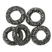Clay Pave Linking Ring, Donut, with rhinestone, 27- Approx 1mm 