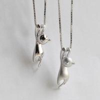 Cupronickel Pendant, Cat, silver color plated, for woman Approx 1-3mm 