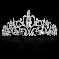 Zinc Alloy Tiaras, with Clear Quartz, Crown, plated & for woman & with rhinestone 