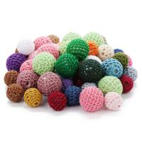 Acrylic Beads, with Caddice, Round mixed colors Approx 4mm 
