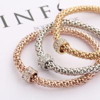 Zinc Alloy Bracelet Set, plated, for woman & with rhinestone, 18mm, 7mm Approx 8 Inch 