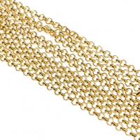 Eiserne Halskette Kette, Eisen, plattiert, Rolo Kette, keine, frei von Blei & Kadmium, 2mm, Länge:ca. 31 ZollInch, 10SträngeStrang/Menge, verkauft von Menge