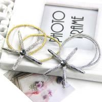 Ponytail Holder, Metallic Cord, with Zinc Alloy, Starfish, durable & elastic & for woman & , Random Color, 160mm 