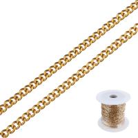 Stainless Steel Oval Chain, with plastic spool, gold color plated & twist oval chain 