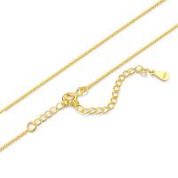 Brass Chain Necklace, with 50mm extender chain, plated, box chain & for woman nickel, lead & cadmium free, 0.65mm Approx 15.7 Inch 