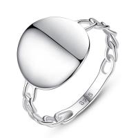 Brass Finger Ring, Flat Round, platinum plated & for woman, nickel, lead & cadmium free, 14mm 