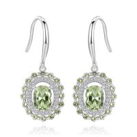 Brass Drop Earring, with Austrian Crystal, platinum plated, micro pave cubic zirconia & for woman, nickel, lead & cadmium free 