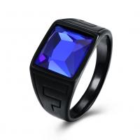 acero inoxidable anillo, con Cristal, iónico negro, unisexo & diverso tamaño para la opción & facetas, Vendido por UD