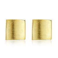Brass Stud Earring, Rectangle, plated, for woman nickel, lead & cadmium free 