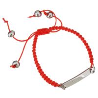 acier inoxydable bracelet de Woven Ball, avec corde en nylon, réglable & pour femme, couleur originale 6mm Environ 6-9 pouce, Vendu par brin