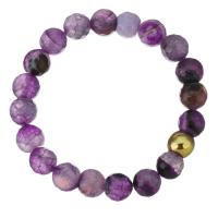 Dragon Veins Agate Bracelet, with Stainless Steel, gold color plated, for woman, 10mm Approx 7 Inch 