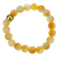 Dragon Veins Agate Bracelet, with Stainless Steel, gold color plated, for woman, 10mm Approx 7 Inch 