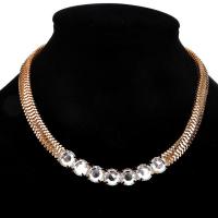 Rhinestone Zinc Alloy Necklace, plated, snake chain & for woman & with rhinestone Approx 17 Inch 