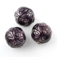 Zinc Alloy Jewelry Beads, Drum, platinum color plated, enamel, lead & cadmium free Approx 4mm 