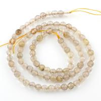 Rutilated Quartz Beads, Round, faceted, 4.5mm Approx 1mm Approx 15 Inch 