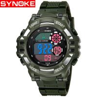 Synoke® Men Jewelry Watch, PU Rubber, with Plastic & Glass & Stainless Steel, Chinese movement, Life water resistant & adjustable & LED & for man & luminated Approx 9 Inch 
