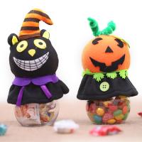plastique Boîte de bonbons d’Halloween, avec tissu, styles différents pour le choix, Vendu par PC
