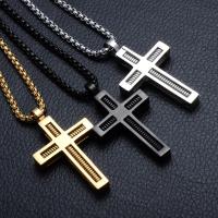 Men Necklace, Titanium Steel, Cross, plated, box chain & for man Approx 22 Inch 