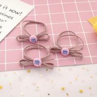 Ponytail Holder, Cotton, with Rubber Band & Resin, Bean, stoving varnish, pink, 63mm, Inner Approx 50mm 