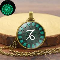Time Gem Jewelry Necklace, Zinc Alloy, with iron chain & Glass, with 5cm extender chain, Flat Round, plated, Unisex & oval chain & luminated & decal lead & cadmium free, 25mm Approx 17.7 Inch 