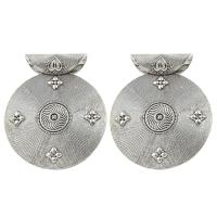 Zinc Alloy Flat Round Pendants, antique silver color plated, lead & cadmium free Approx 9mm 