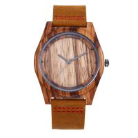 Redear® Men Jewelry Watch, Leather, with Glass & Wood & Stainless Steel, Japanese movement, Life water resistant & adjustable & for man Approx 9 Inch 