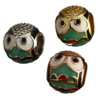Enamel Brass European Beads, Drum, plated, without troll Approx 5mm 