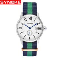 Synoke® Men Jewelry Watch, Nylon, with Glass & Stainless Steel & Zinc Alloy, Chinese movement, plated, Life water resistant & adjustable & for man Approx 10 Inch 
