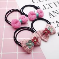 Ponytail Holder, Cloth, with Rubber Band & Cotton, Bowknot 50-60mm 
