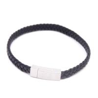 Titanium Steel Bracelet, with Leather, Unisex Approx 8 Inch 