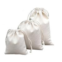 Algodón bolsa de joyas, con paño, Sostenible & diverso tamaño para la opción, Blanco, Vendido por UD