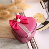 Jewelry Gift Box, Iron, Heart, plated & with ribbon bowknot decoration, mixed colors 