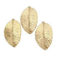 Stainless Steel Leaf Pendant, gold color plated Approx 3mm 