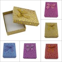 бумага Коробка для кольца, с блестящая лента, Прямоугольная форма, Много цветов для выбора 12ПК/сумка, продается сумка