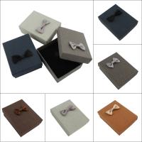 Papel Caja del anillo, con Seda, Rectángular, más colores para la opción, 70x90x35mm, 12PCs/Bolsa, Vendido por Bolsa